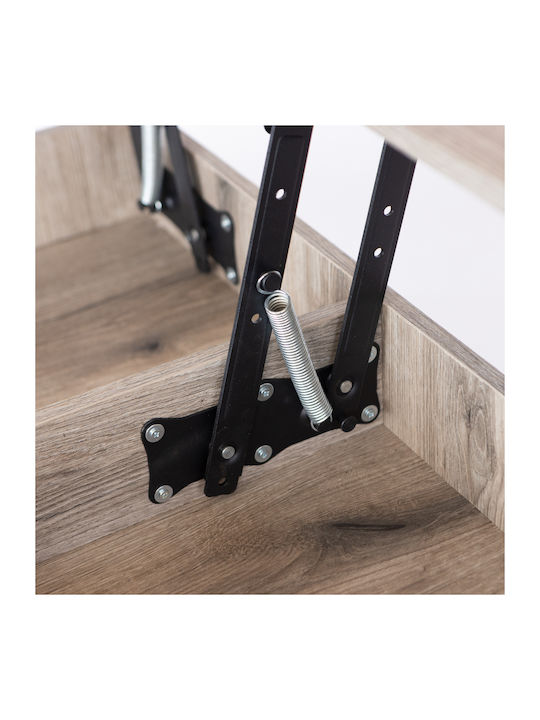 Rectangular Central Smart Wooden Coffee Table with Lifting Mechanism Grey W110xD70xH39cm