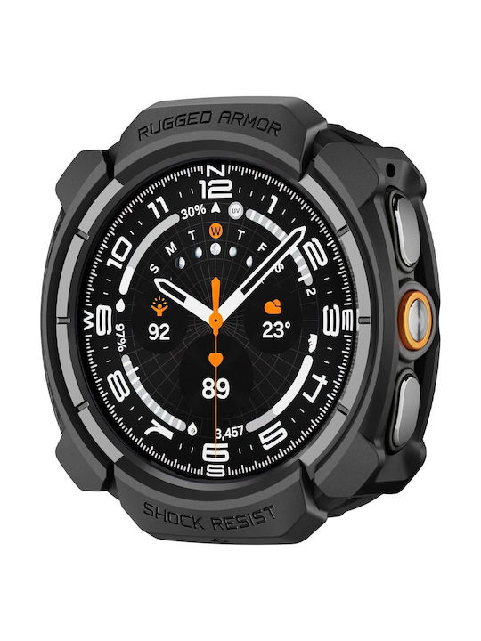 Spigen Rugged Armor Matte Θήκη Σιλικόνης σε Μαύρο χρώμα για Samsung Galaxy Watch Ultra 2 2026