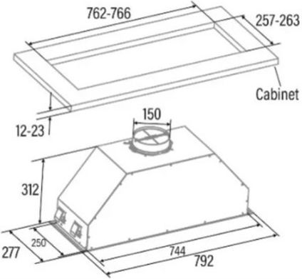 Cata GTPLUS75XM Mecanism de Absorbție 79cm Inox