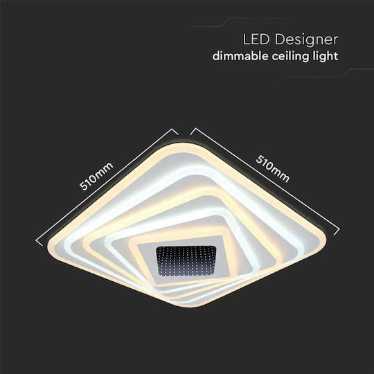 V-TAC Deckenleuchte 50cm Weiß mit Integrierter LED und Fernbedienung