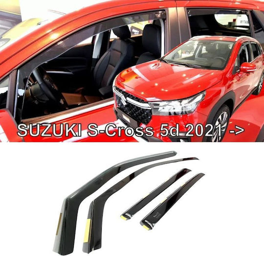 Heko Set of Windbreakers Front and Rear Car Dark Fime for Suzuki SX4 S-Cross 5D 2021 4pcs