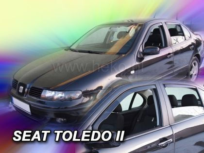 Heko Set of Windbreakers Front and Rear Car Dark Fime for Seat Toledo 4pcs