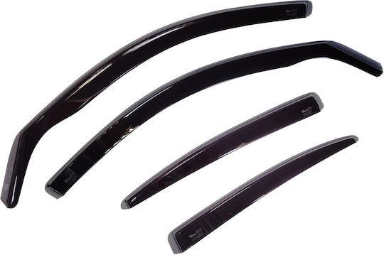 Heko Set of Windbreakers Front and Rear Car Dark Fime for Seat Leon 4pcs