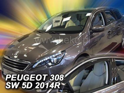 Heko Set of Windbreakers Front Car Dark Fime for Peugeot 308 2pcs