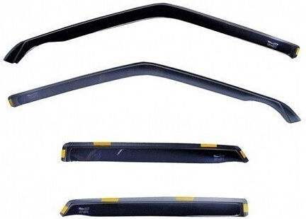 Heko Set of Windbreakers Front and Rear Car Dark Fime for Toyota RAV 4 5D 2000-2005 4pcs