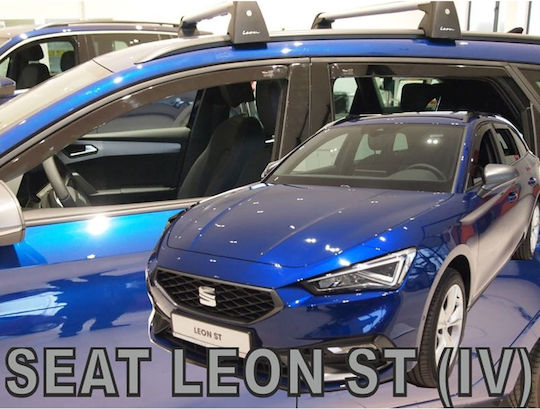 Heko Set of Windbreakers Front and Rear Car Dark Fime for Seat Leon 4pcs