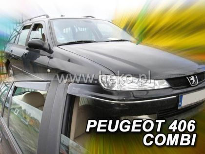 Heko Set of Windbreakers Front and Rear Car Dark Fime for Peugeot 406 4pcs
