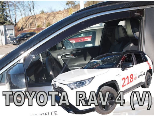Heko Set of Windbreakers Front Car Dark Fime for Toyota RAV 4 2pcs