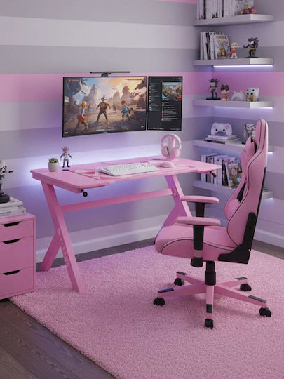 Γραφείο Gaming Celestial Ξύλινο Celestial-roz 60x120x75εκ.
