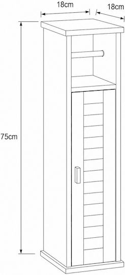 Eurocasa 9956 Δαπέδου Χαρτοθήκη Ξύλινη Μαύρη
