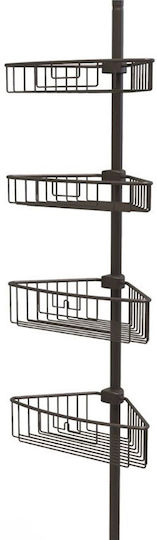Primanova Corner Floor Bathroom Shelf Metallic with 4 Shelves 35x21.5x135cm Blue