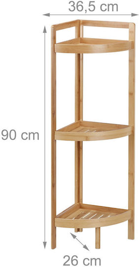 Relaxdays Colțar Rafturi de baie Raft Baie Bambus 90x36.5x26cm Relaxdays Colțar Rafturi de baie Raft Baie Bambus 90x36.5x26cm