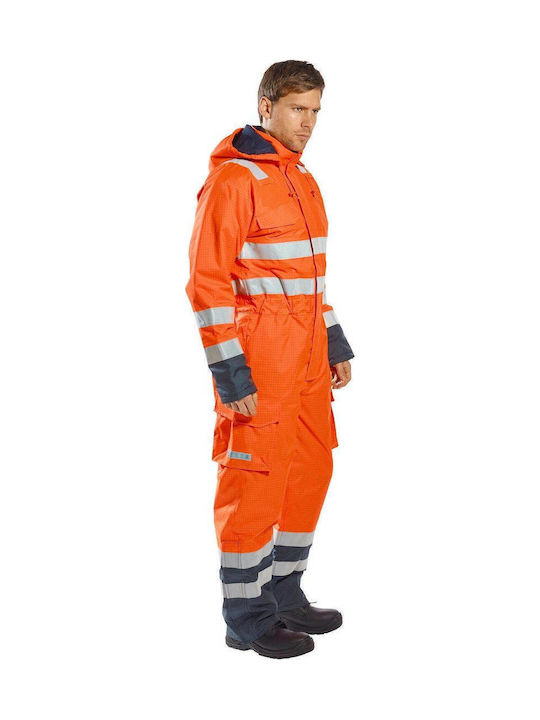 Portwest Salopetă de Lucru Corp Întreg cu Benzi Reflectorizante Impermeabilă Antistatică