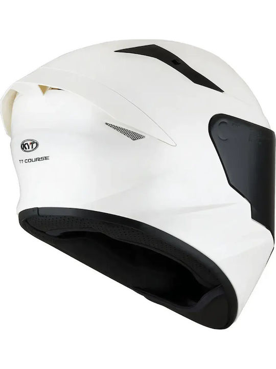 KYT TT-Revo Plain Бяла Каска За Мотор Full Face ECE 22.06