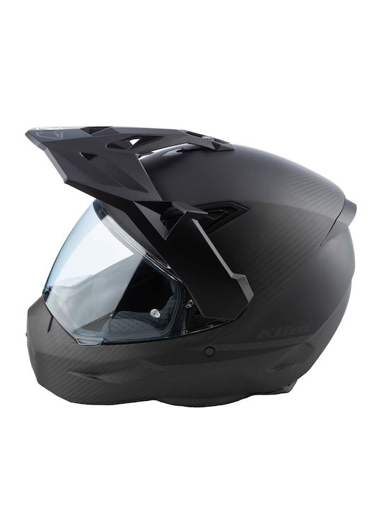 Klim X1 Alpha Carbon Matte Black Motorcycle Helmet On-Off ECE 22.06 DOT 1550gr with Pinlock and Sun Visor