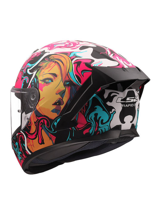 LS2 FF820 Rapid III Cyberg Matt Purple/Cyan Мотоциклетна каска Full Face ECE 22.06 1350гр