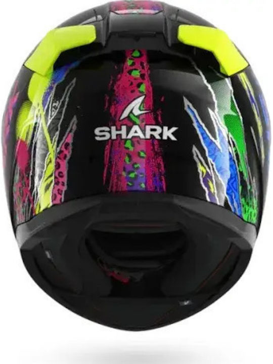 Shark D-skwal 3 FAWN Black/Violet/Yellow Мотоциклетна каска Full Face ECE 22.06 1540гр с Sunvisor