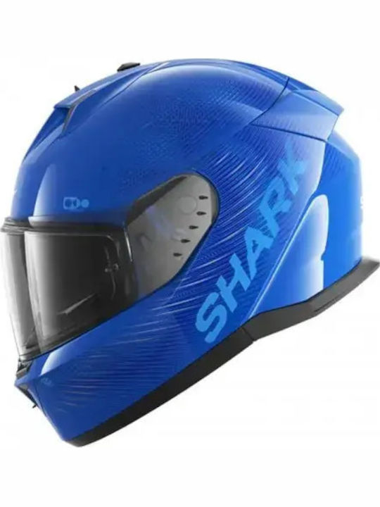 Shark D-Skwal 3 SP LYNE Albastru/Argintiu/Albastru Cască Moto Față Întreagă ECE 22.06 1540gr cu Pinlock și Vizieră de Soare