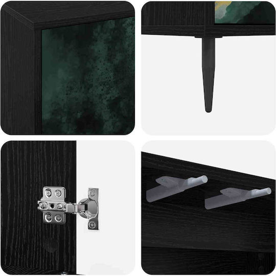 TV-Ständer Wijhe Schwarz Eiche M69xT33xH50.5cm