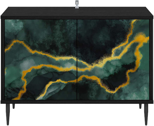 TV-Ständer Wijhe Schwarz Eiche M69xT33xH50.5cm