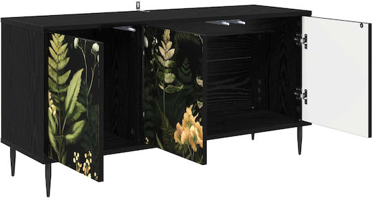 TV Stand Rhenen Black Oak W102xD33xH51cm