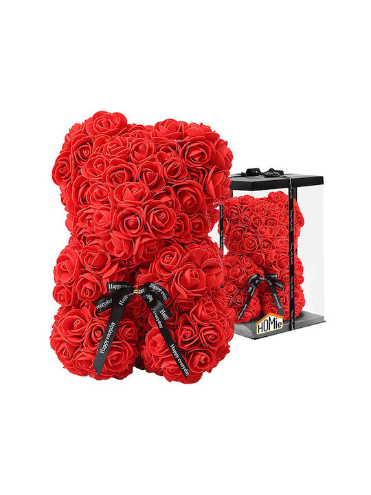 Ursuleț din Trandafiri Artificiali 422982 Red 25cm în cutie HOMie