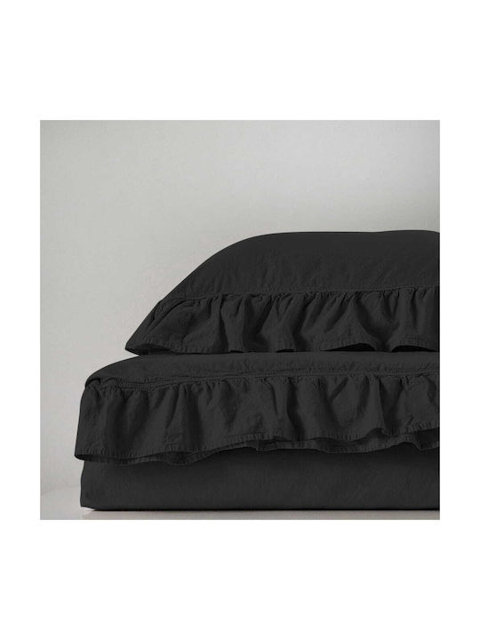 Darymex Dekorativer Kissenbezug aus 100% Baumwolle Schwarz 40x40cm