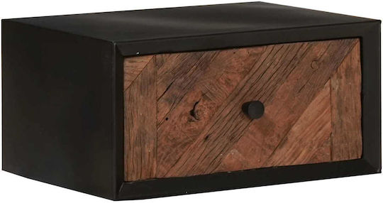 Handmade Wooden Beige Bedside Table 40x30x20cm
