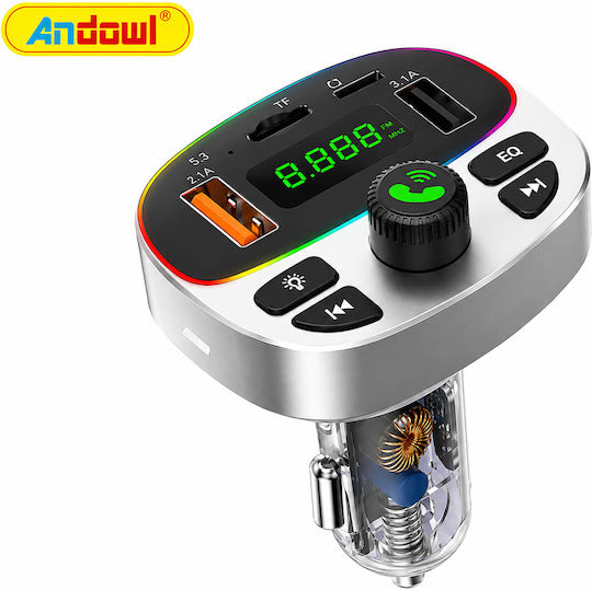 Andowl FM Transmitter Auto mit Bluetooth USB und Typ-C