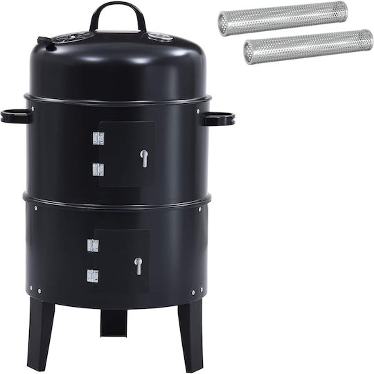vidaXL Outdoor Charcoal Grill Ø 40 x 80 cm Steel Black