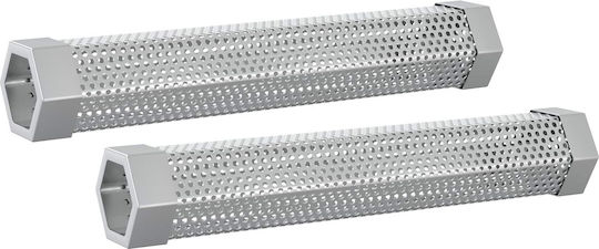 vidaXL Grătar Inox Peletă cu Termometru 107x107cm