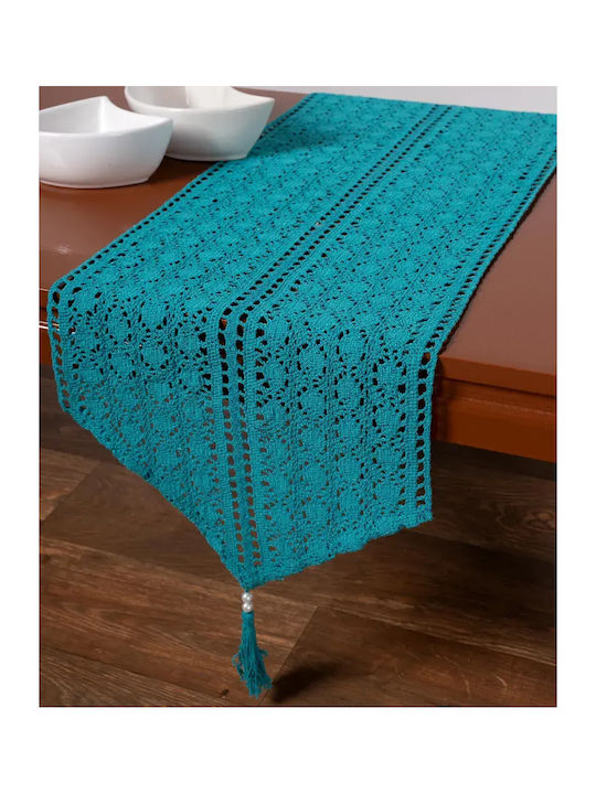 Silk Fashion Runner Cotton Knitted C210 Seagreen 32x160cm