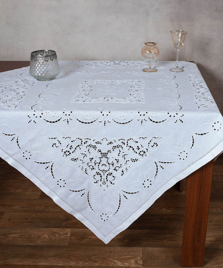 Silk Fashion Καρέ Hy87 Κοφτό Λευκό 140x140εκ. Silk Fashion Καρέ Hy87 Κοφτό Λευκό 140x140εκ.
