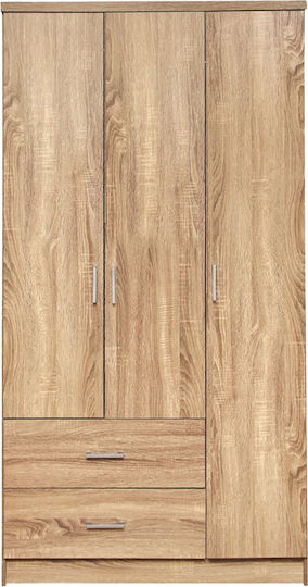 Vier Türen Kleiderschrank Natur Holzschatten 120x50x180cm E8385,2