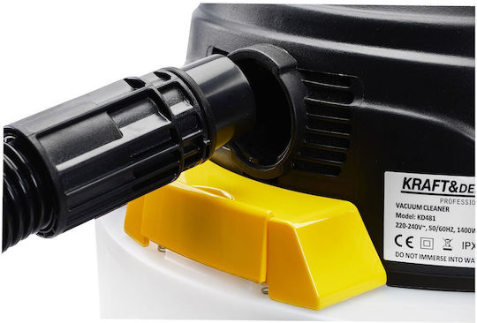Kraft & Dele Aspirator Lichide / Solide 1400W cu Plastic Recipient 20lt
