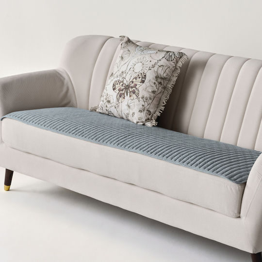 Kentia Mason Sesselüberwurf Zwei Seiten 75x160cm Rauchblau