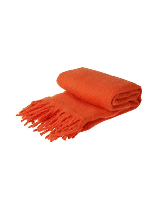 Koopman Armchair Throw Knitted 160x130cm Orange