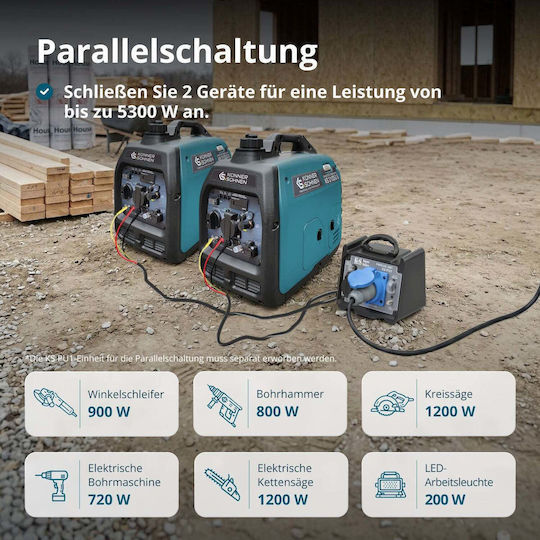 Könner & Söhnen KS 3100iG S Leise Generators Inverter Benzin/LPG mit maximaler Leistung 3.5kVA