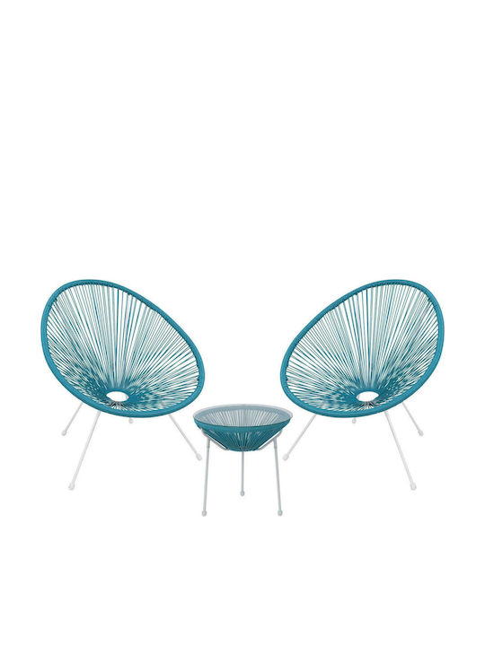 Garten- und Outdoor-Möbelsets für kleinen Raum Acapulco 3 Stück Weiß E245A3S