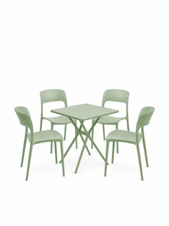 Set de Masă pentru Exterior Curves 5 Piese Verde