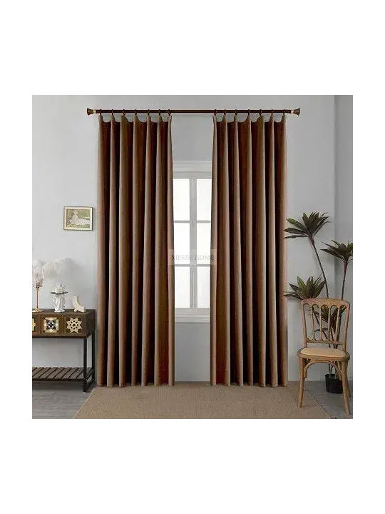 Import Hellas Blackout Curtain with Grommets Brown 270x270cm