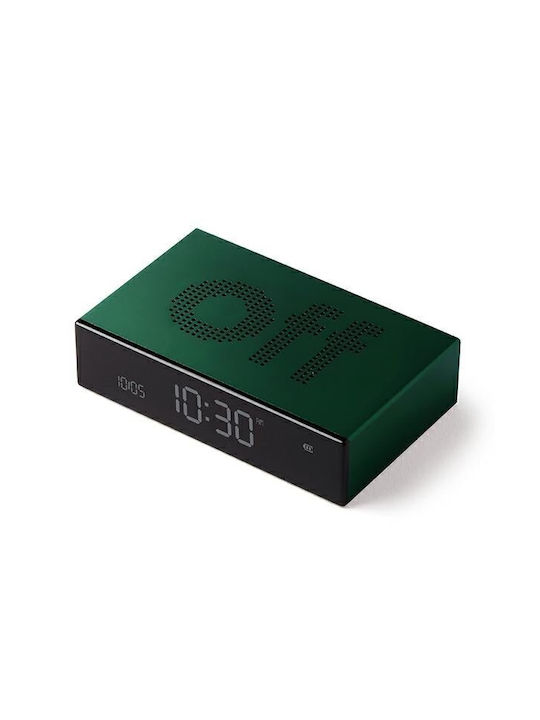 Lexon Flip Tischuhr LCD Kunststoff mit Wecker Grün 94435DG