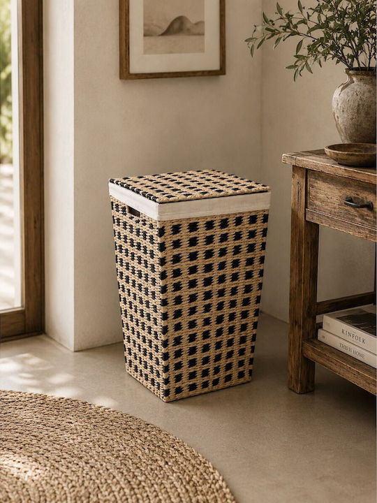 Atmosphera Rush Кошница за пране от слама 40л с капак 33.5x32.5x53см черна Atmosphera Rush Кошница за пране от слама 40л с капак 33.5x32.5x53см черна