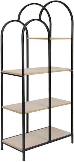 Βιβλιοθήκη Μαύρη 61x33.5x145εκ.