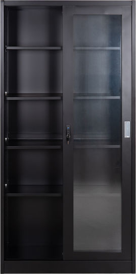 Βιβλιοθήκη Sider Μαύρη 90x40x185εκ.