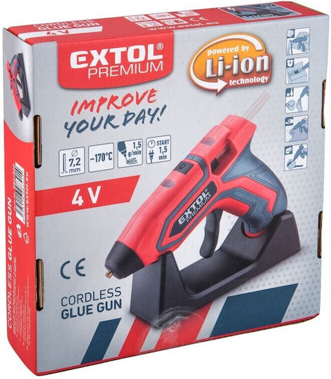 Extol Pistol de lipit cu adeziv 4V pentru tije de silicon 7.2mm