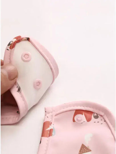 Tutete Waterproof Bib Fabric with Button & Pocket Little Red