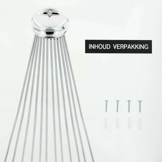 Sealskin Umbrella Shower Curtain Rod Wall Mounted Stainless Steel Chrome 155x80cm