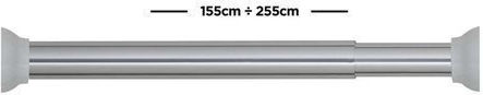 Sealskin Telescopic Straight Shower Curtain Rod Aluminium Chrome Ø20mm 155-255cm