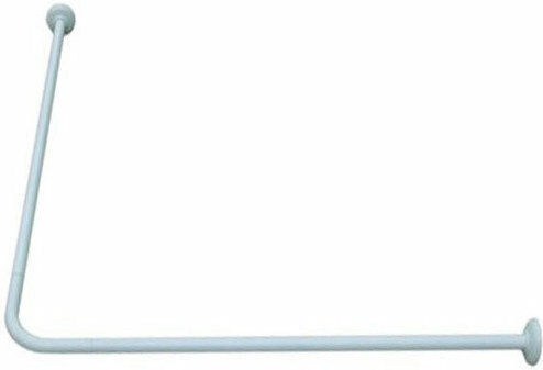 Ankor Corner Shower Curtain Rod Wall Mounted Aluminium White 90x90cm